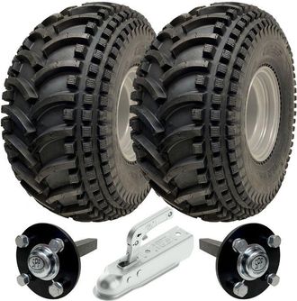 OEM Kit De Remolque Para Atv - Remolque Para Quad - Ruedas + Eje / Stub + Enganche, 310kg P308 Utility