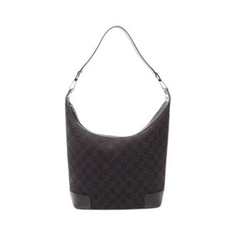 Gucci Pre-owned GG Canvas Leren Schoudertas - Dames - Pre-owned - Bruin - Maat: ONE Size Leer