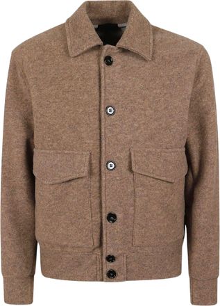 Dondup Grey Flap-Pocket Fleece Jacket