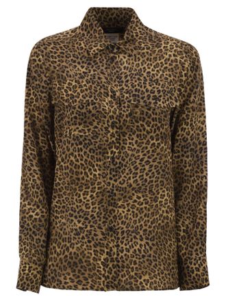 Max Mara Weekend Maxmara Wkdlemma Printed Silk Shirt With Pockets