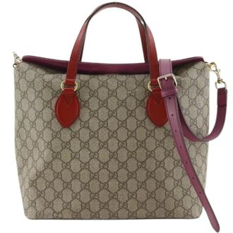 Gucci Pre-owned Handbags, female, Brown, Size: ONE SIZE Pre-owned GG Supreme Canvas 2way Bag