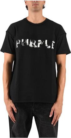 Purple T-shirt - Heren - T-shirts - Zwart - M - Katoen - Tops