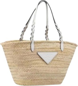Prada Pre-owned Vintage Tote Bag - Dames - Vintage Shopper - Beige - ONE Size - Leer - Vintage
