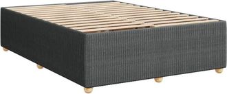 vidaXL Estructura De Cama Sin Colch&oacute;n Tela Gris Oscuro 140x200 Cm Vidaxl