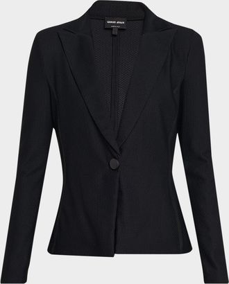 Giorgio Armani Rice Stitch Jersey Single-Breasted Jacket