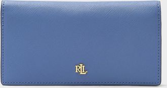 Lauren Ralph Lauren Womens Blue textured foldable leather wallet