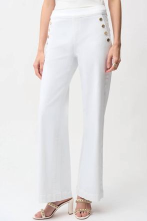 Joseph Ribkoff Wide Leg Pull On Jeans In White
