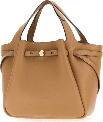 Tory Burch Womens Romy Top Handle Bag Beige Leather