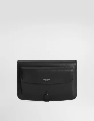 Dolce & Gabbana Calfskin Clutch Bag - Man Briefcase And Clutches Black Onesize
