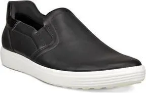 Ecco Soft 7 Slip-On Sneaker in Black/Patent Black at Nordstrom Rack, Size 11-11.5Us / 42Eu