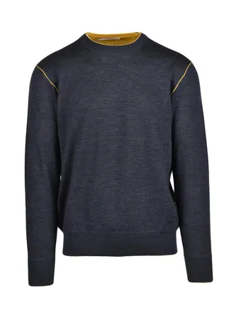 KANGRA Crew Neck Pullover With Contrast Stitching