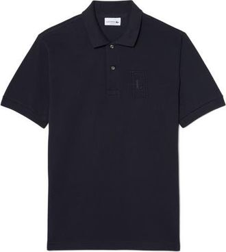 Lacoste Cotton Piqu&egrave; Polo in Blackbird at Nordstrom, Size 6