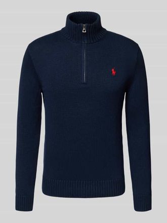 Polo Ralph Lauren Regular Fit Troyer mit gerippten Abschl&uuml;ssen in Marine, Gr&ouml;&szlig;e XXL