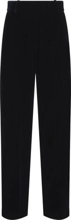 Giorgio Armani Flared fluwelen broek - Dames - Straight fit broeken - Blauw - M - Broeken