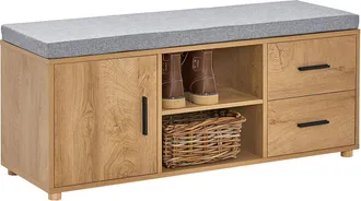 SoBuy Banco Zapatero Banco De Almacenamiento Con 1 Puerta 2 Cajones Y 2 Estantes Abiertos 110 X 35 X 47 Cm Fsr148-n Sobuy Es