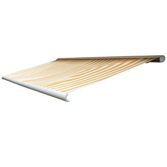 Hhg Funda De Recambio Para Toldo T122, Cofre Completo Funda De Recambio Protecci&oacute;n Solar 4x3m, Poli&eacute;ster Amarillo-blanco