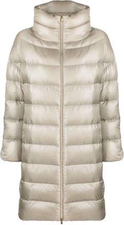 Herno Gewatteerde Jas met Opstaande Kraag - Dames - Parka Jassen - Beige - XL - Jassen