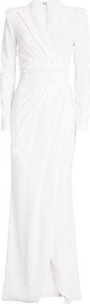 Talbot Runhof Draped Crepe Maxi Dress Size XL