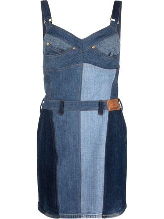 Marine Serre Denim mini-jurk - Blauw