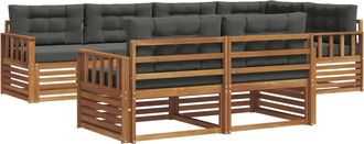 vidaXL Conjunto De Sof&aacute;s De Exterior 7 Uds. Natural Y Antracita Vidaxl