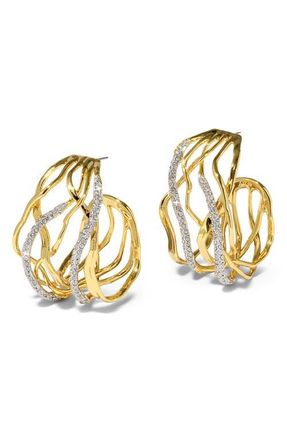 Alexis Bittar Solanales Crystal Pav&eacute; Woven Hoop Earrings in Crystals at Nordstrom