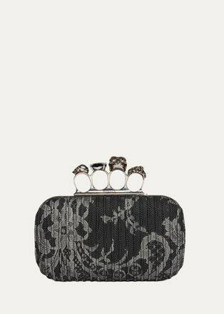 Alexander McQueen Embroidered Leather Skull Clutch