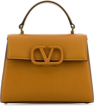 Valentino Garavani Camel Leather Small Vsling Handbag