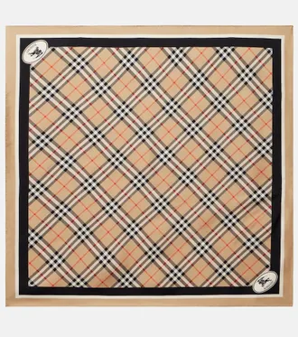 Burberry Pa&ntilde;uelo Burberry Check de sarga de seda