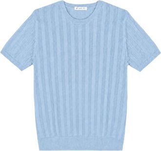 Manuel Ritz T-Shirt - male - Manuel Ritz - Round-neck Knitwear - Blue - 3XL - Knitwear