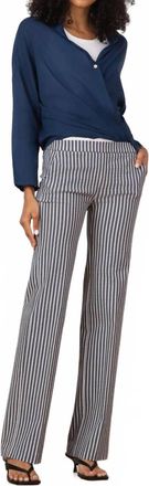 Avenue Montaigne Castel Bistro Stripe Seersucker Pant In Denim