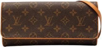 Louis Vuitton Pre-owned Pochette Twin GM - Dames - Vintage Schoudertas - Bruin - ONE Size - Leer - Vintage