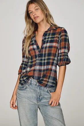 Pilcro Tallulah Puff Sleeve Buttondown Top