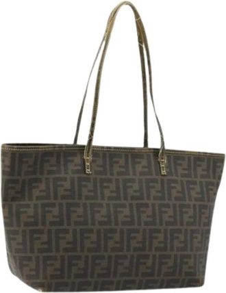 Fendi Pre-owned Tote Bags, female, Brown, Size: ONE SIZE Pre-owned Vintage Zucca Tote Bag