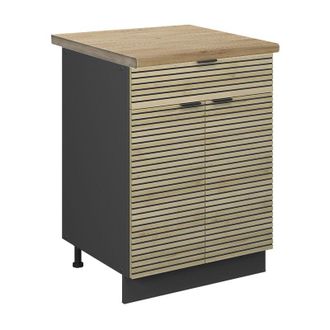Vicco Mueble Bajo De Cocina Fame-line, Panel De Roble, 60 Cm Con Caj&oacute;n, Et Roble Vicco