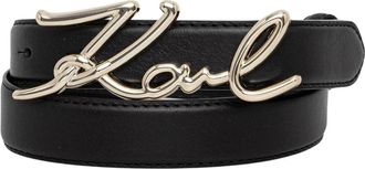 Karl Lagerfeld K/Signature Riem - Dames - Riemen - Zwart - 75 CM - Leer - Accessoires