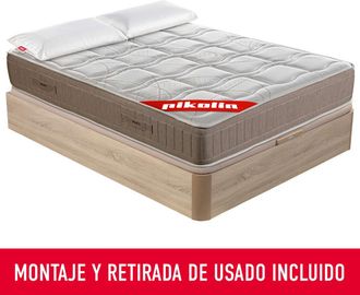 Pikolin Colch&oacute;n y Canap&eacute;, Muelles ensacados y Visco, madera, 150x190