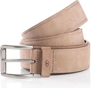Tom Tailor Lederg&uuml;rtel TOM TAILOR TTJAY, Herren, Gr. 11,5, grau (taupe), Rindsleder, unifarben, G&uuml;rtel Lederg&uuml;rtel, mit silberfarbener Schliesse