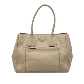 Prada Pre-owned Vintage Satchel - Dames - Pre-owned - Beige - Maat: ONE Size Leer