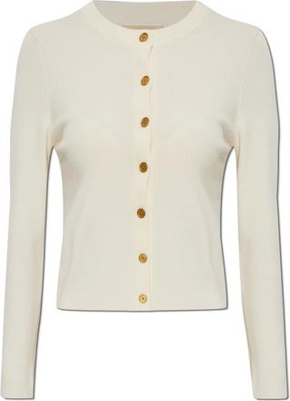 Michael Kors Merino Wol Cardigan - Dames - Vesten - Beige - M - Wol - Truien & Vesten