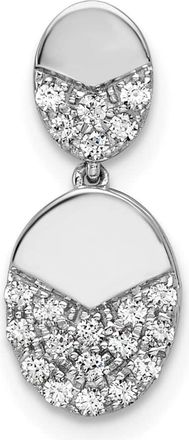 Diamond2Deal 14K White Gold Lab Grown Diamond Dangle Chain Slide Pendant (0.22ct, VS, G-H)
