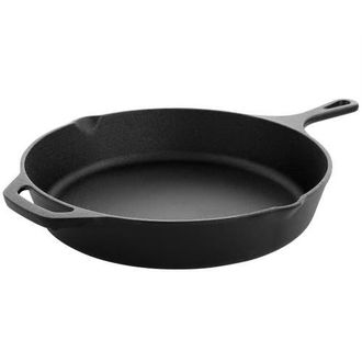 MegaChef 12 Inch Round Preseasoned Cast Iron Frying Pan in Black at Nordstrom