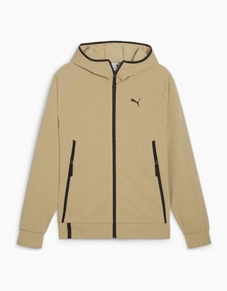 Puma Mens Pumatech Hooded Track Jacket with Ribbed Cuff - Brown - Size: Regular/34