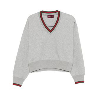 Gucci Dames, Truien, Grijs, Maat: M Katoen