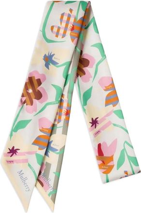 Mulberry floral-print scarf - women - Recycled Polyester - One Size - White