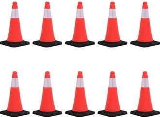 vidaXL Conos De Tr&aacute;fico Reflectantes Con Base Pesada 10 Uds 50 Cm Vidaxl