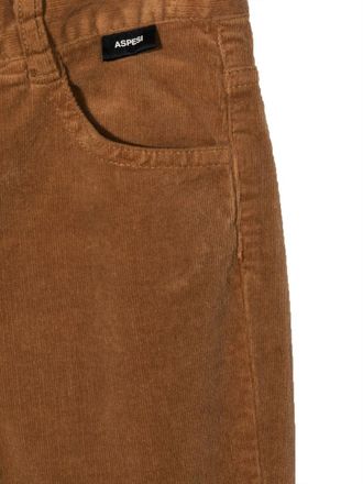 Aspesi Cotton-Elastane Wide-Leg Trousers - Brown