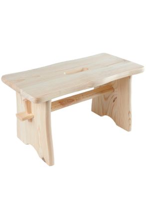 Homeware FU&szlig;BANK, Kieferfarben, Holz, Kiefer, massiv, 19x21x40 cm, Haushalt & Kleinelektro, Leitern