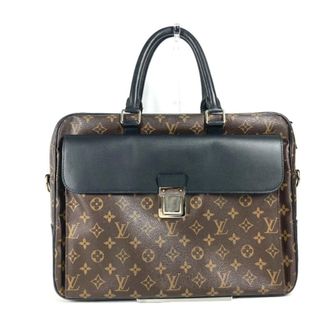 Louis Vuitton Black Brown Monogram Canvas Briefcase Shoulder Bag (Pre-Owned)