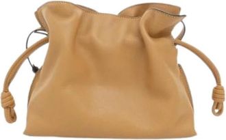 Loewe Pre-owned Flamenco Clutch Mini Calf Bag - Dames - Vintage Schoudertas - Beige - ONE Size - Leer - Vintage