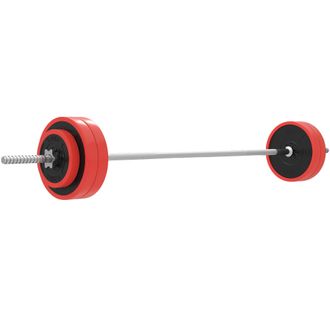 OEM Set De Musculaci&oacute;n Con 1 Barra Y 6 Discos Barra De Pesas 30 Kg Con Mancuernas Para Entrenamiento 170x26x26 Cm Rojo